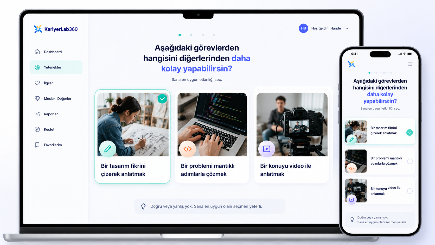 KariyerLab360 yetenek değerlendirmesi